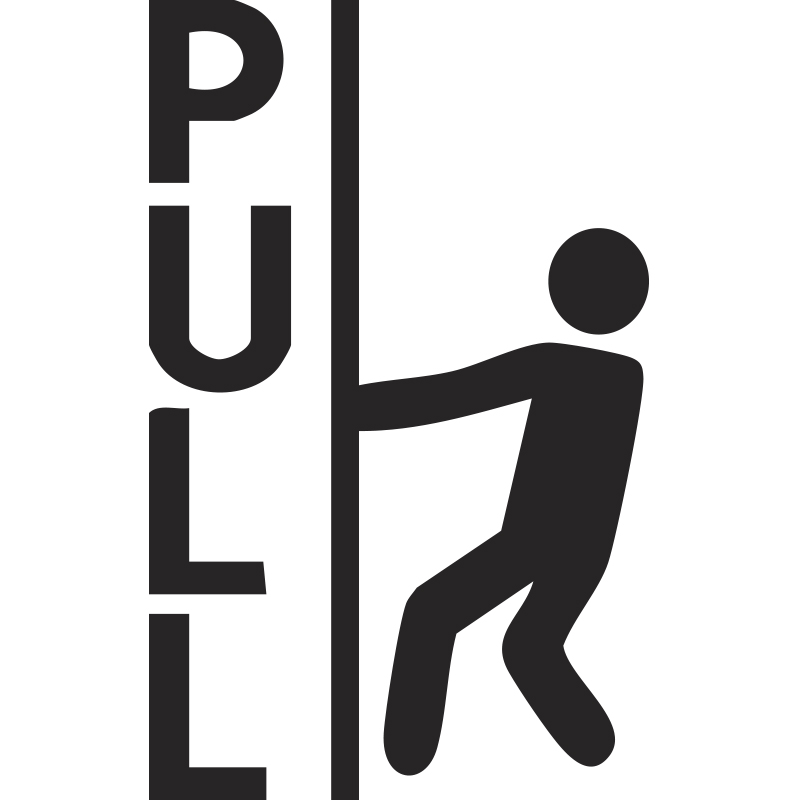 Vinyl sticker για λείες επιφάνειες " PULL No2"