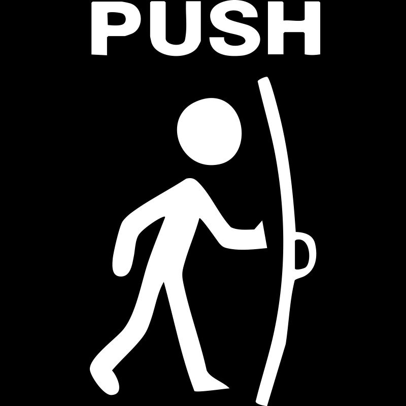 Vinyl sticker για λείες επιφάνειες " PUSH"