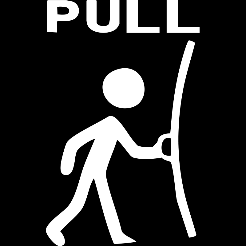 Vinyl sticker για λείες επιφάνειες " PULL"