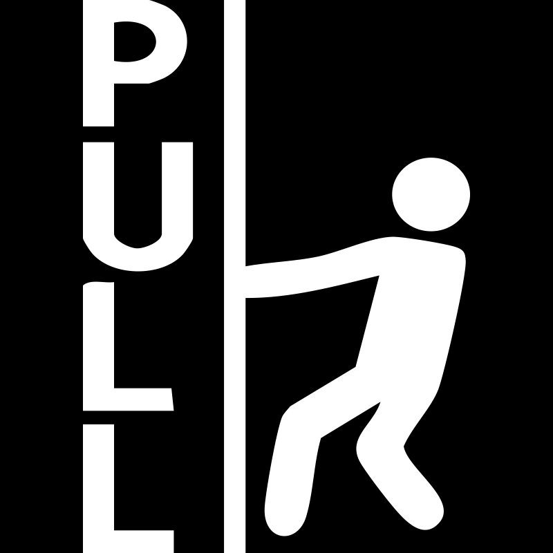 Vinyl sticker για λείες επιφάνειες " PULL No2"